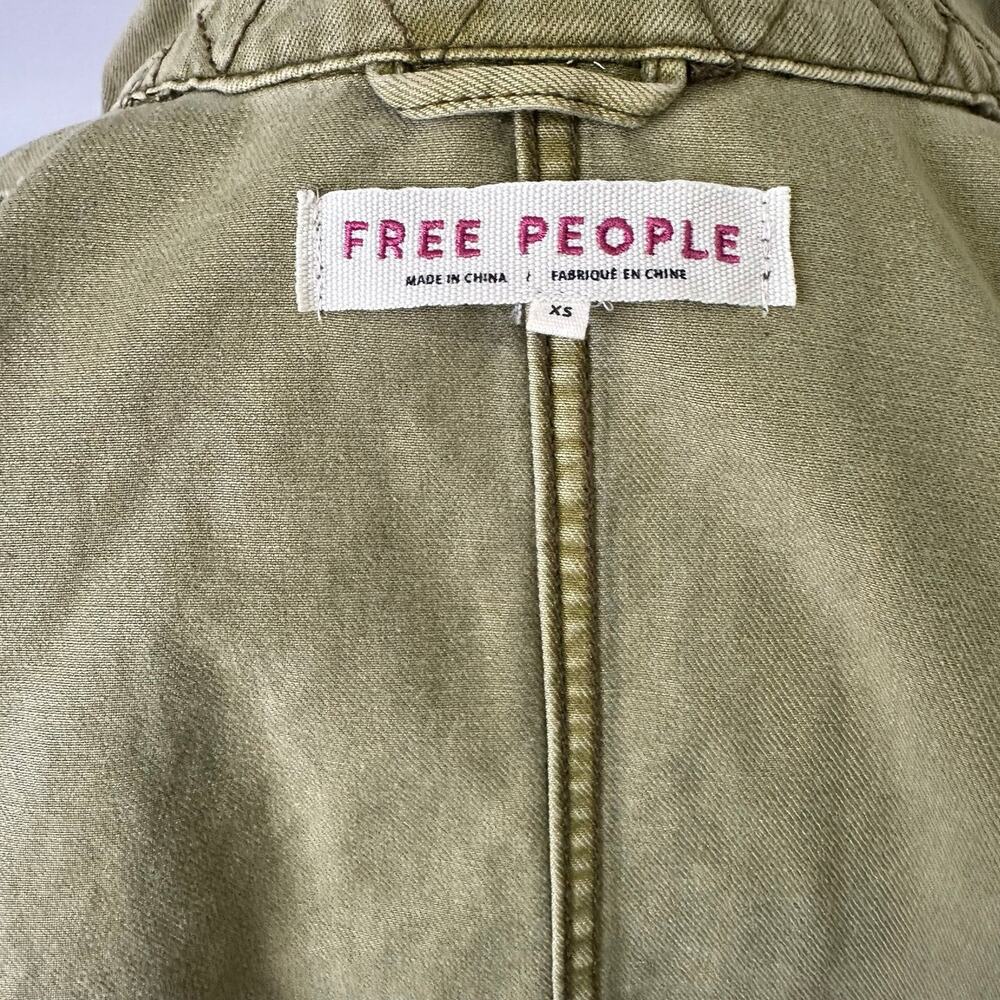 Free People Women's Military Utility Jacket Green XS Casual Winter Coat - Picture 4 of 5